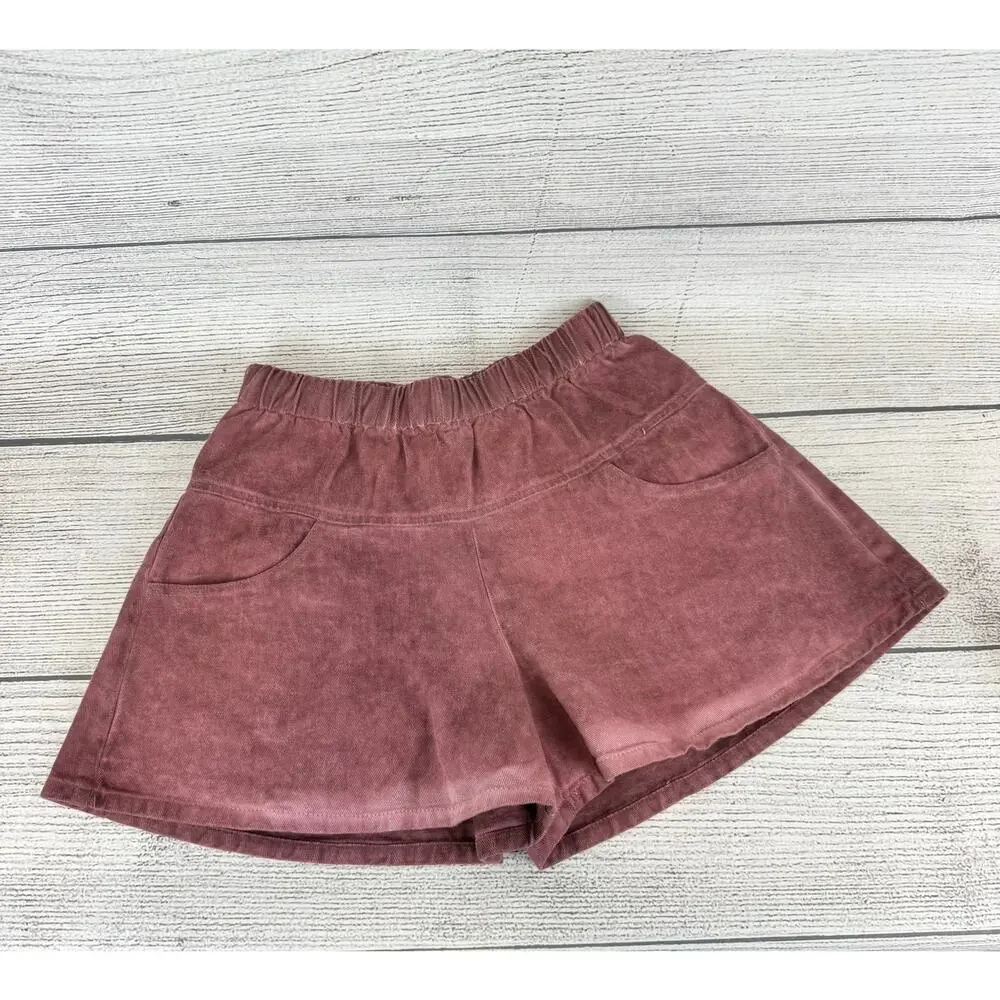 POL Women's Purple Mauve Pull On Ombre Faded Wide Leg Shorts Size Medium